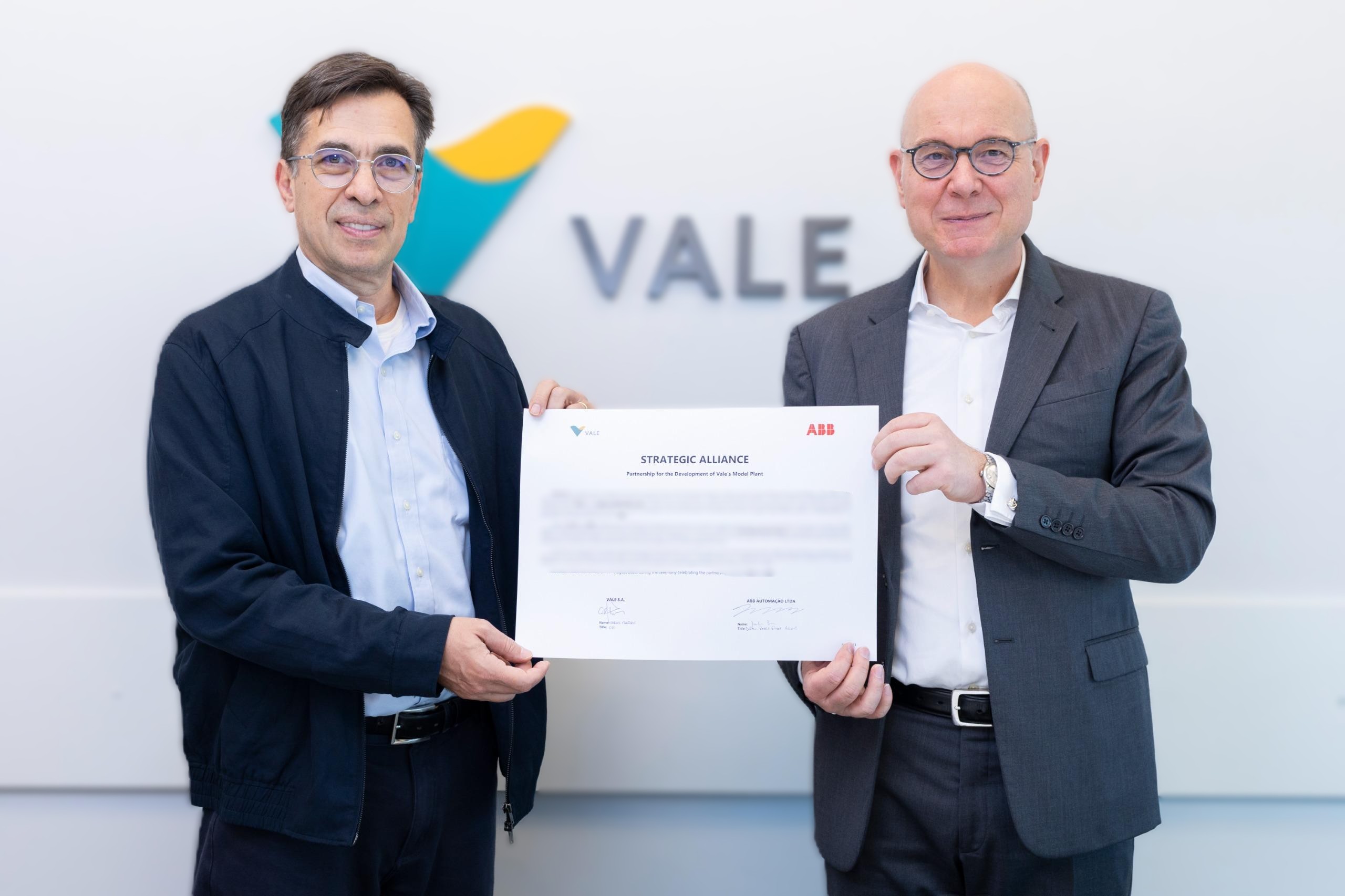 Vale och ABB ingår partnerskap för att påskynda den digitala transformationen inom järnmalmsverksamhet i Brasilien