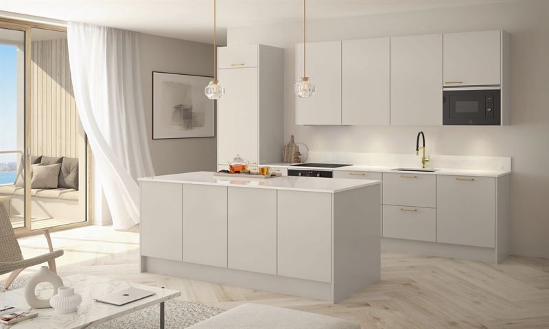 Vuoden 2025 ykköseksi kiilasi greige Käpylä-niminen ovimalli