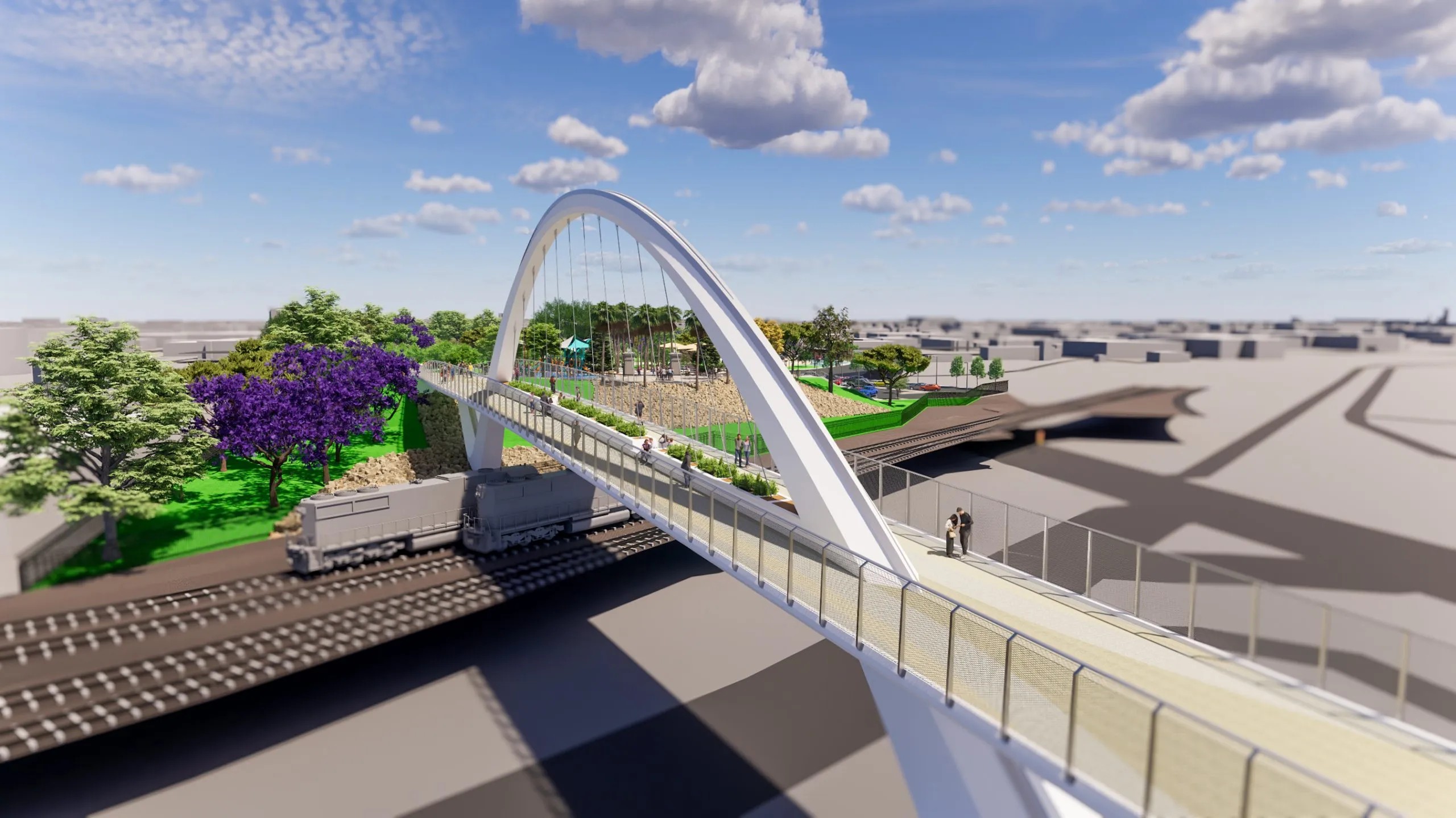 Skanska builds Pedestrian Bridge and Promenade Gateway in Los Angeles, USA, for USD 102M, about SEK 920M