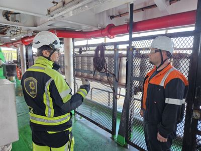 Fire exercise on vessel Haaga 2